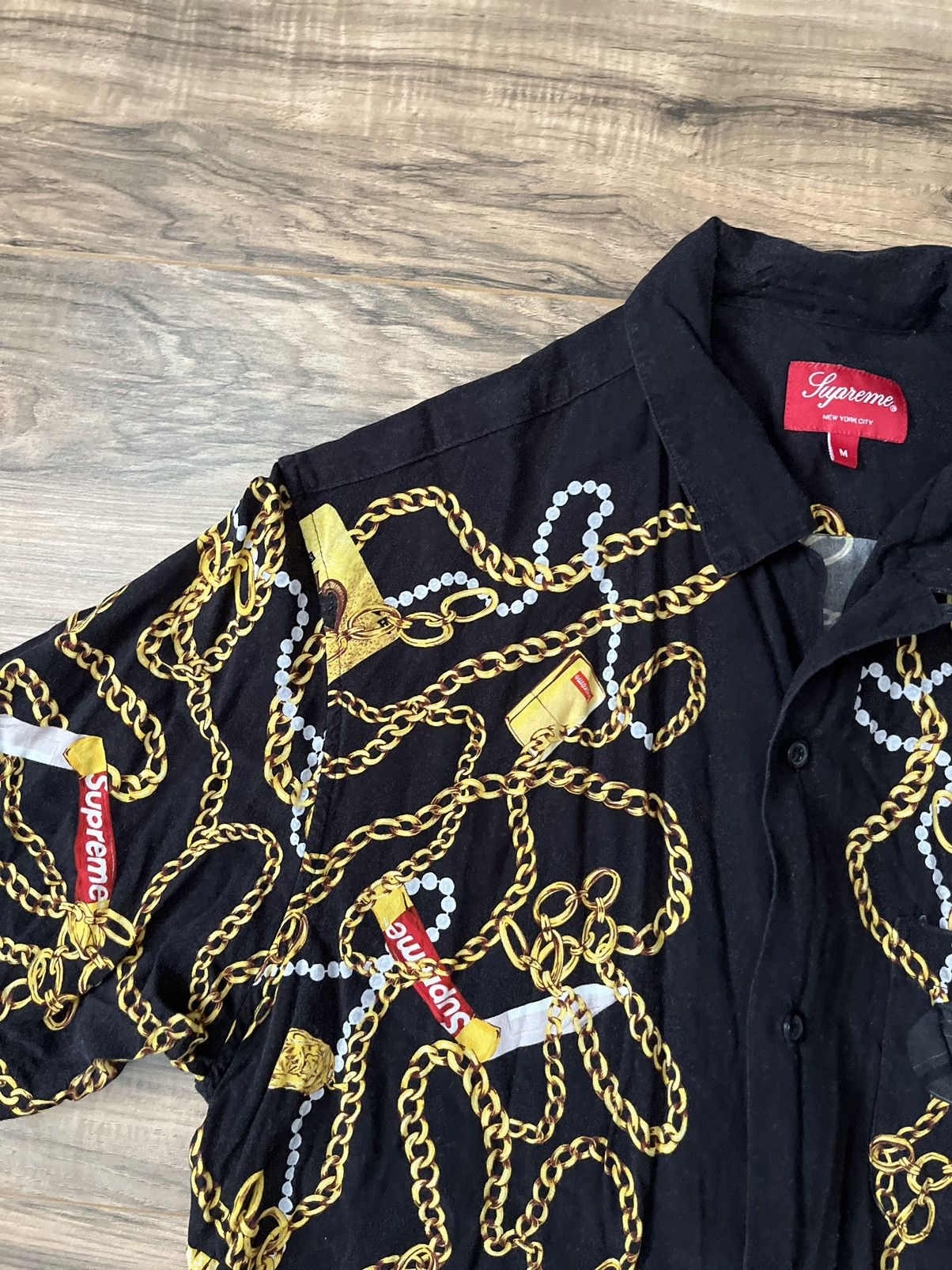 Supreme Supreme Chains Rayon S/S Shirt Size US M / EU 48-50 / 2 - 3 Thumbnail