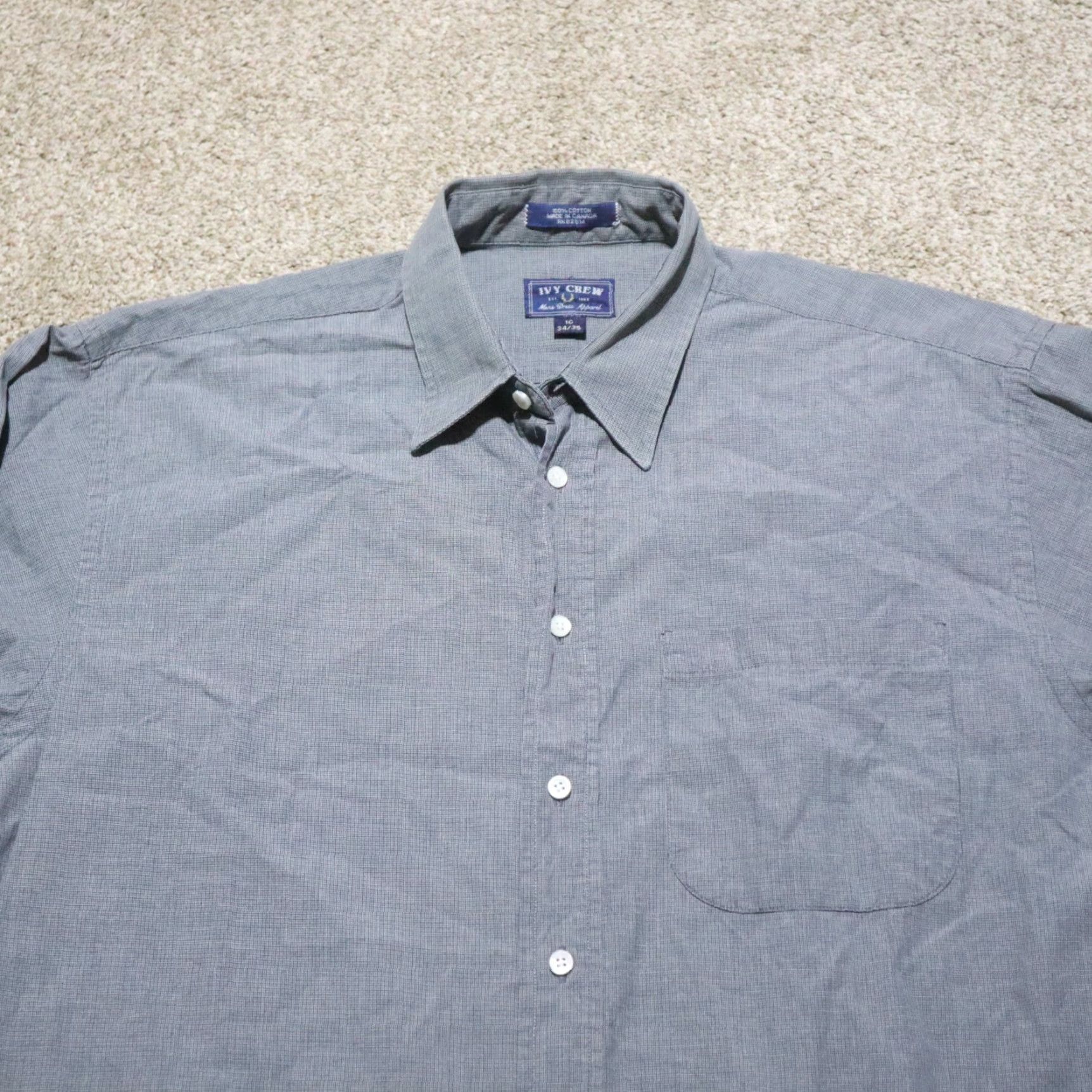 Vintage VINTAGE Ivy Crew Shirt Gray Long Sleeve Button-Down Breast Pocket Mens Size 16 34 / 35 Size US L / EU 52-54 / 3 - 2 Thumbnail