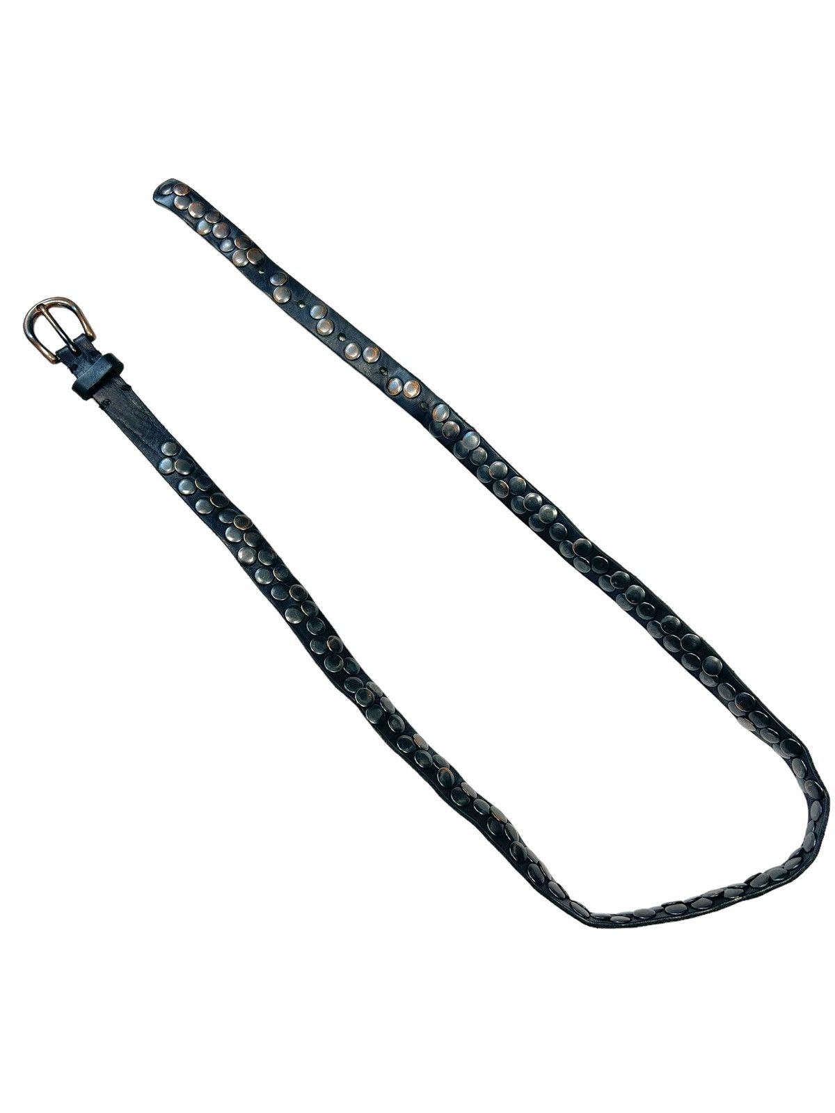 Vintage Vintage Avantgarde Black Leather Metal Thin belt Size ONE SIZE - 3 Thumbnail
