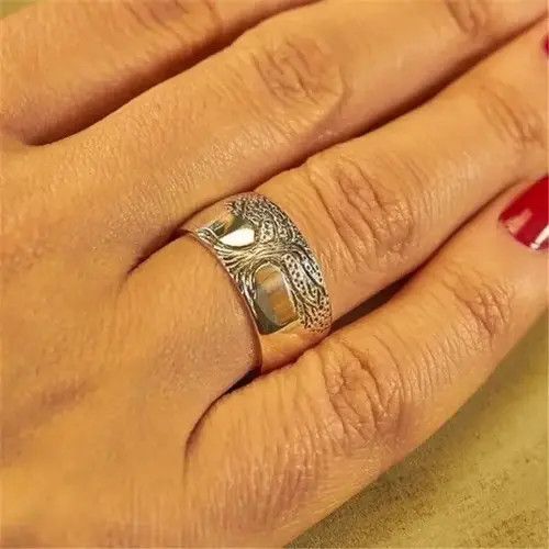 Japanese Brand Charm Stainless Steel Tree of Life Signet Ring Size ONE SIZE - 3 Thumbnail