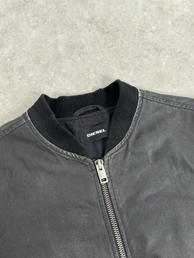 Diesel Diesel Dark Grey Waxed Bomber Jacket Size US L / EU 52-54 / 3 - 5 Thumbnail