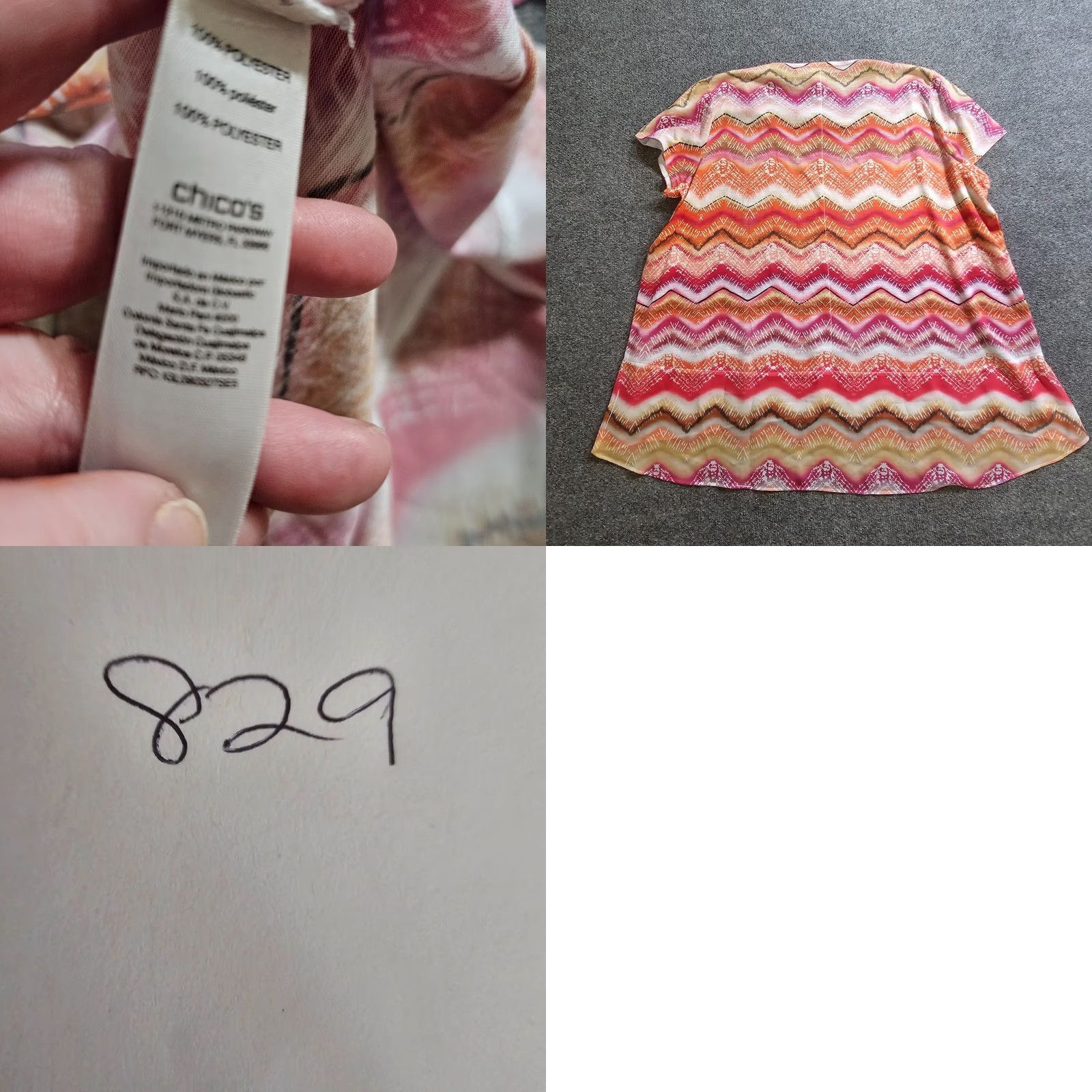 Vintage Chico's Blouse Shirt Womens 2XL Pink Orange Striped Short Sleeve Round Neck Knit Basic Casual Size XXL / US 16-18 / IT 52-54 - 8 Thumbnail