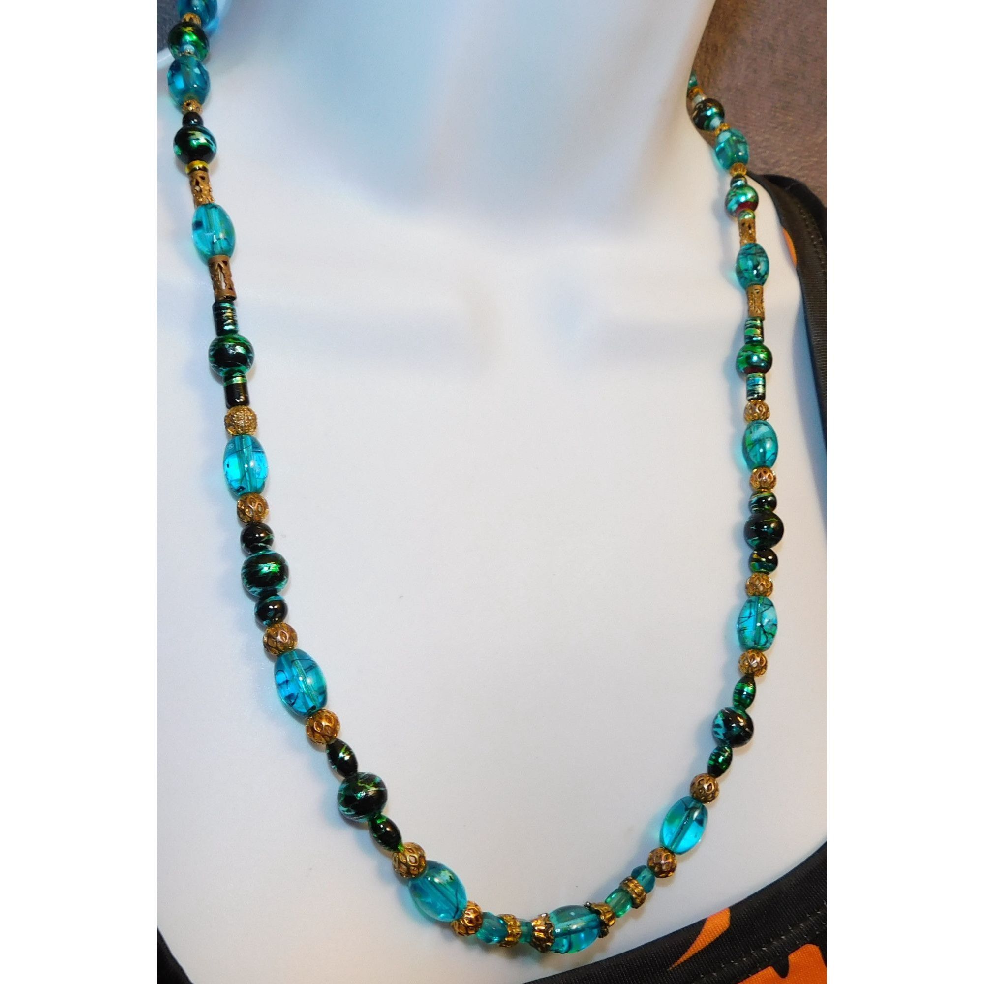 Other Blue And Gold Glass Necklace Size ONE SIZE - 3 Thumbnail