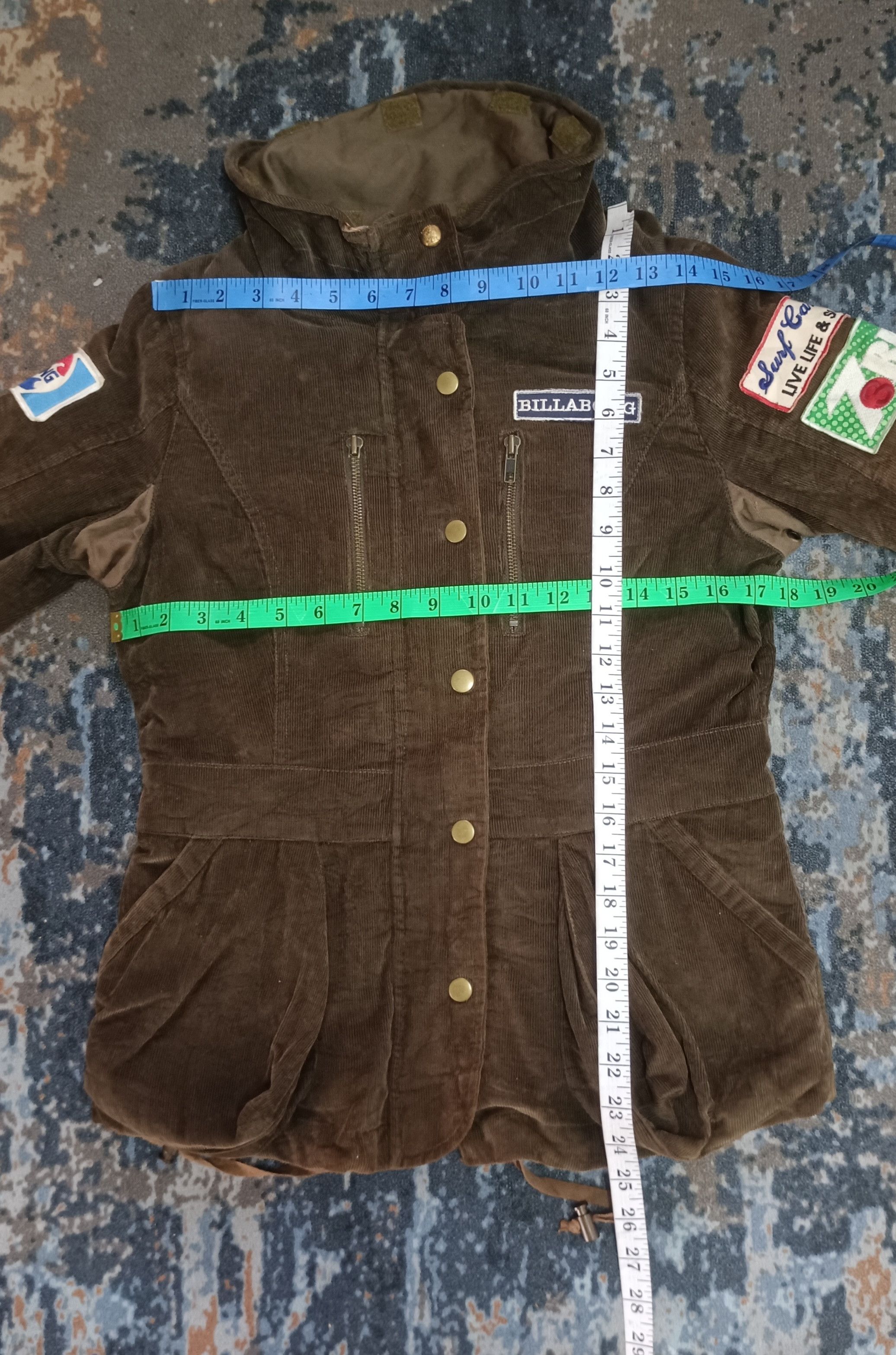 Billabong 90s Billabong Military Corduroy Pacthwork Size S / US 4 / IT 40 - 19 Thumbnail