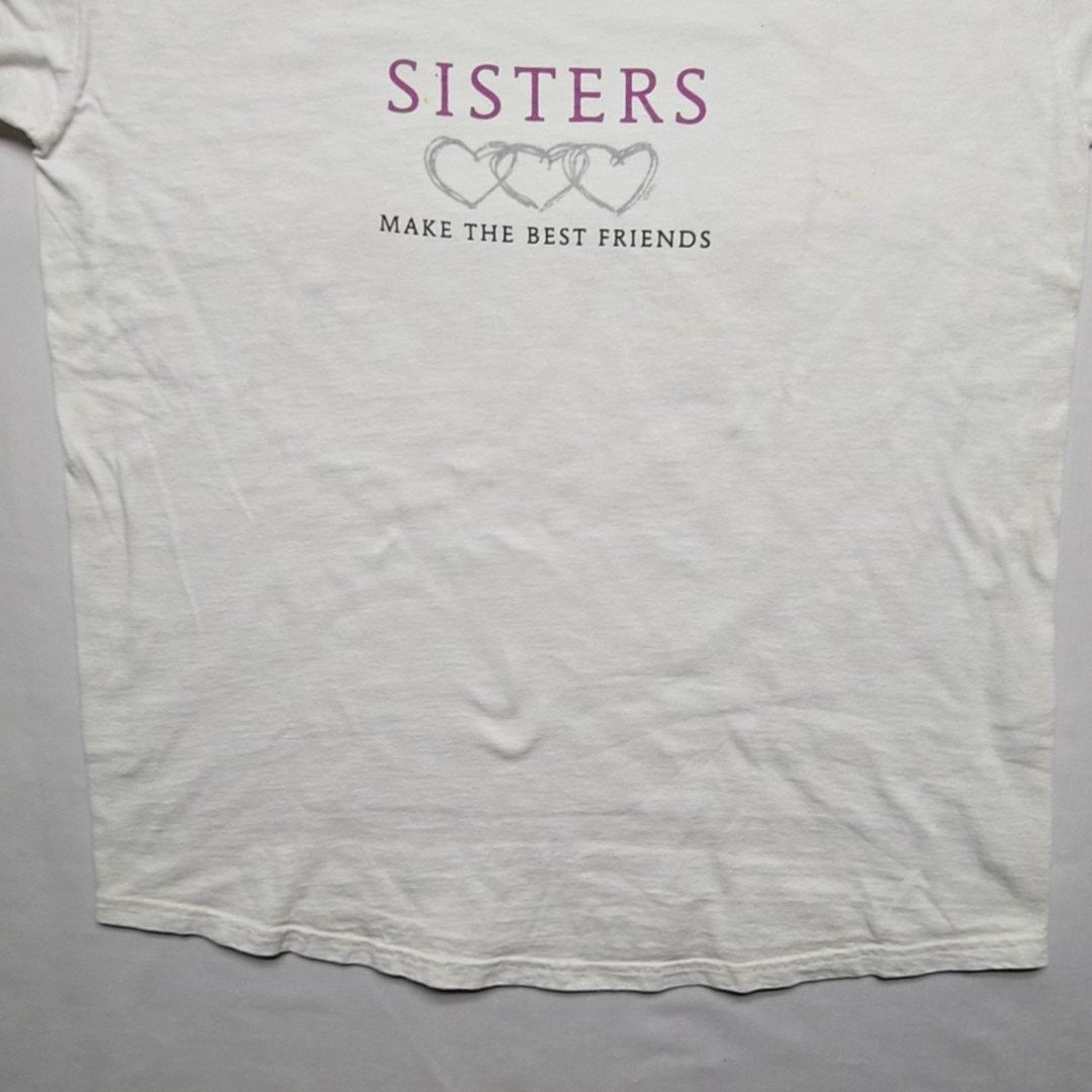 Fruit Of The Loom Vintage Sisters Make Best Friends Shirt White Graphic L Tee Size S / US 4 / IT 40 - 3 Thumbnail