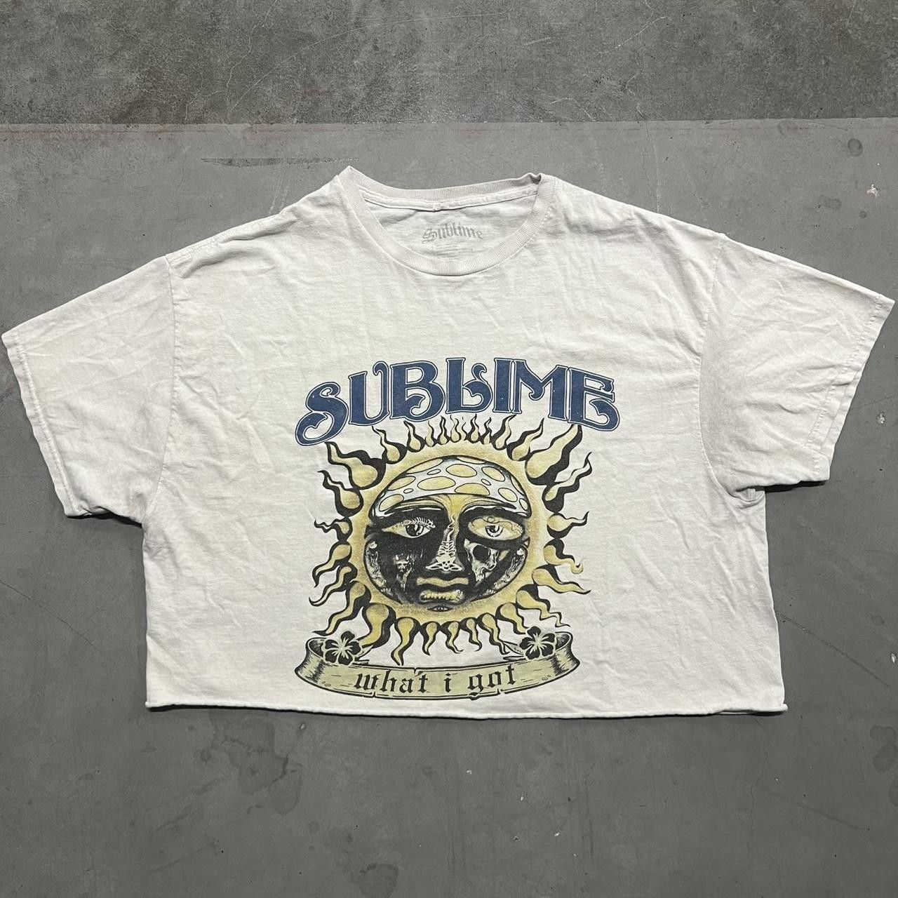Sublime × Vintage Vintage Y2K/2000s Sublime Crop Top Graphic White Tee! Size XL / US 12-14 / IT 48-50 - 1 Thumbnail