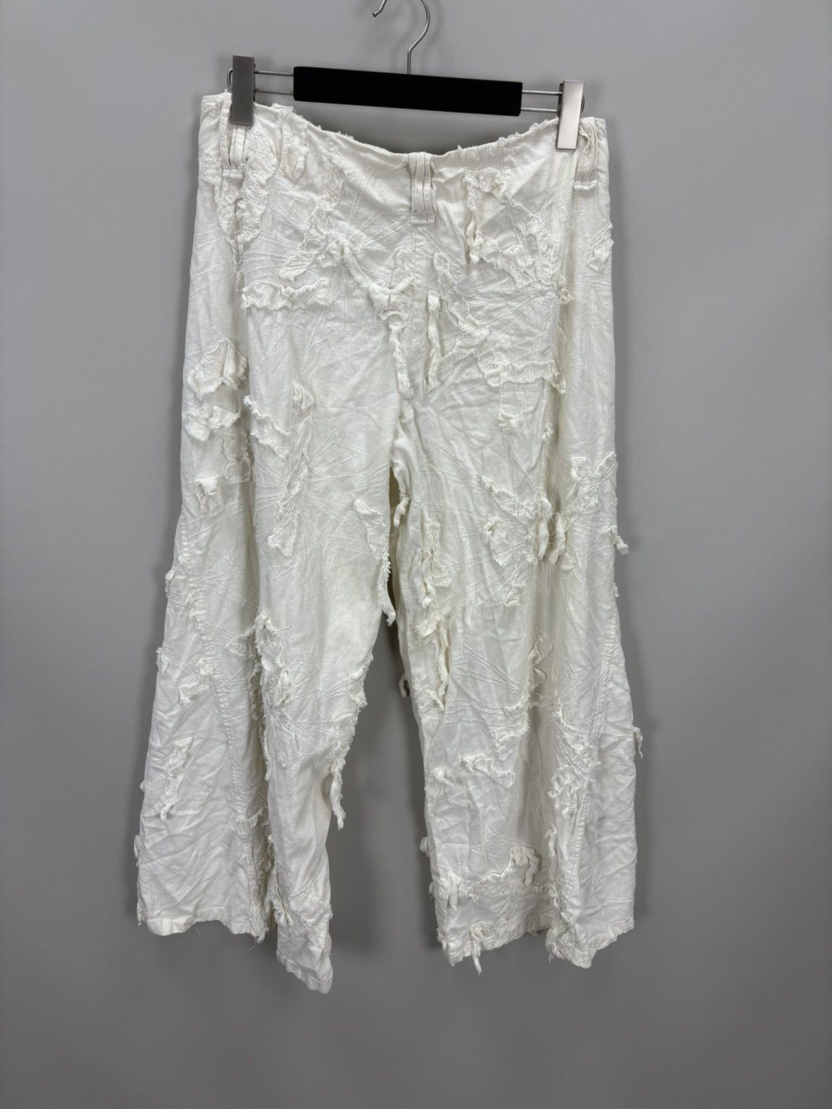 Other Womens linen pants Y2k style ART Size XL/XXL Color White Size 28" / US 6 / IT 42 - 8 Thumbnail