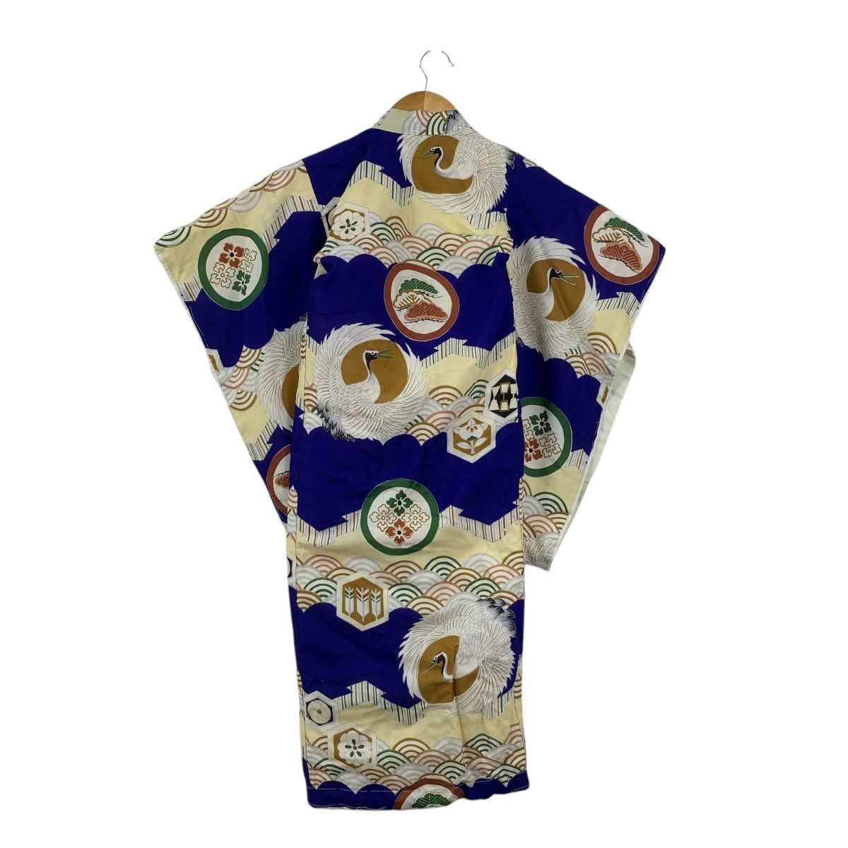 Vintage Vintage 70s KIMONO JAPAN SEIGAIHA Crane Traditional Geisha Size S / US 4 / IT 40 - 8 Thumbnail