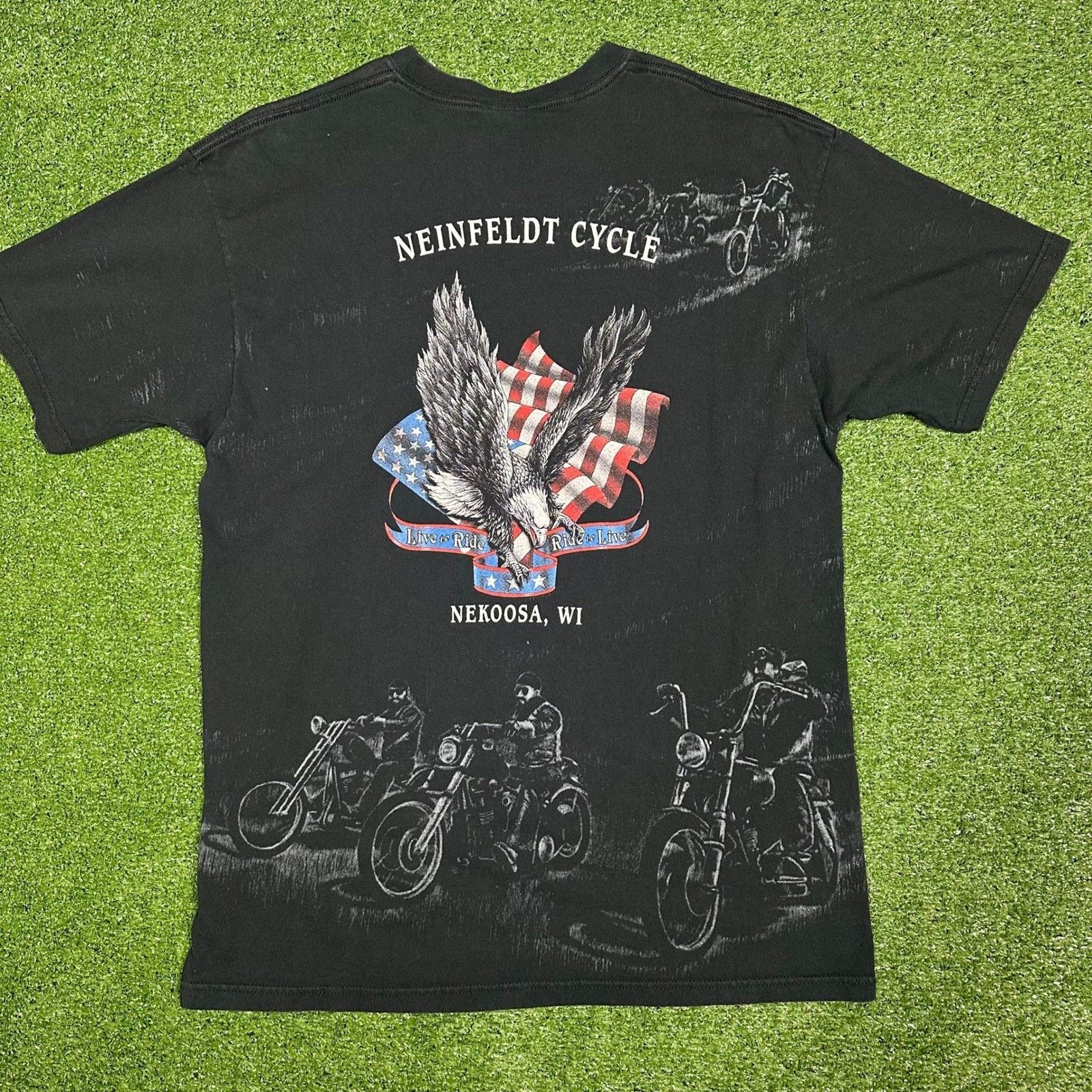 Anvil Vintage 90s Bald Eagle Break Biker AOP Men's XL Size US XL / EU 56 / 4 - 5 Thumbnail