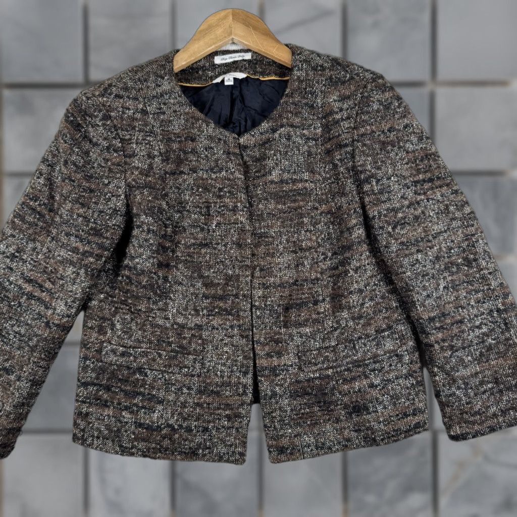 Vintage VINTAGE L.L. Bean Blazer Set Brown Wool Blend Skirt Size 4 Jacket Size 2 Womens Office Suit 80s Power Suit Size 26" / US 2 / IT 38 - 1 Thumbnail