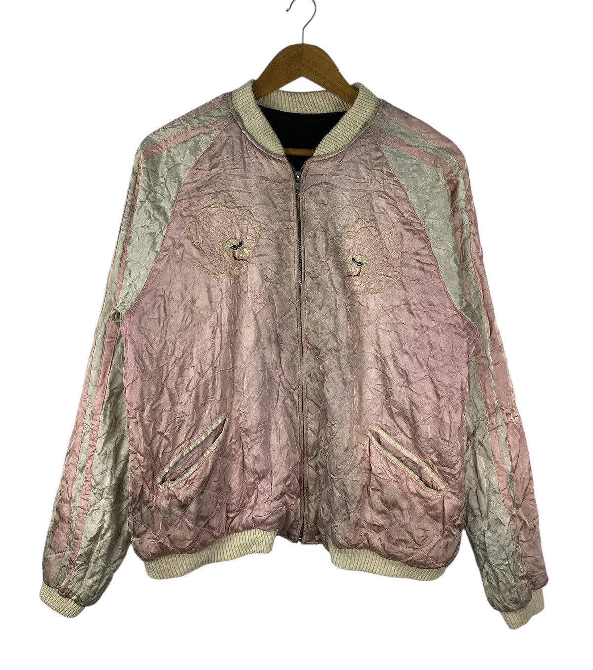 Japanese Brand Grail🔥Vintage Sukajan Rayon Reversible Bomber Jacket Size US L / EU 52-54 / 3 - 9 Thumbnail