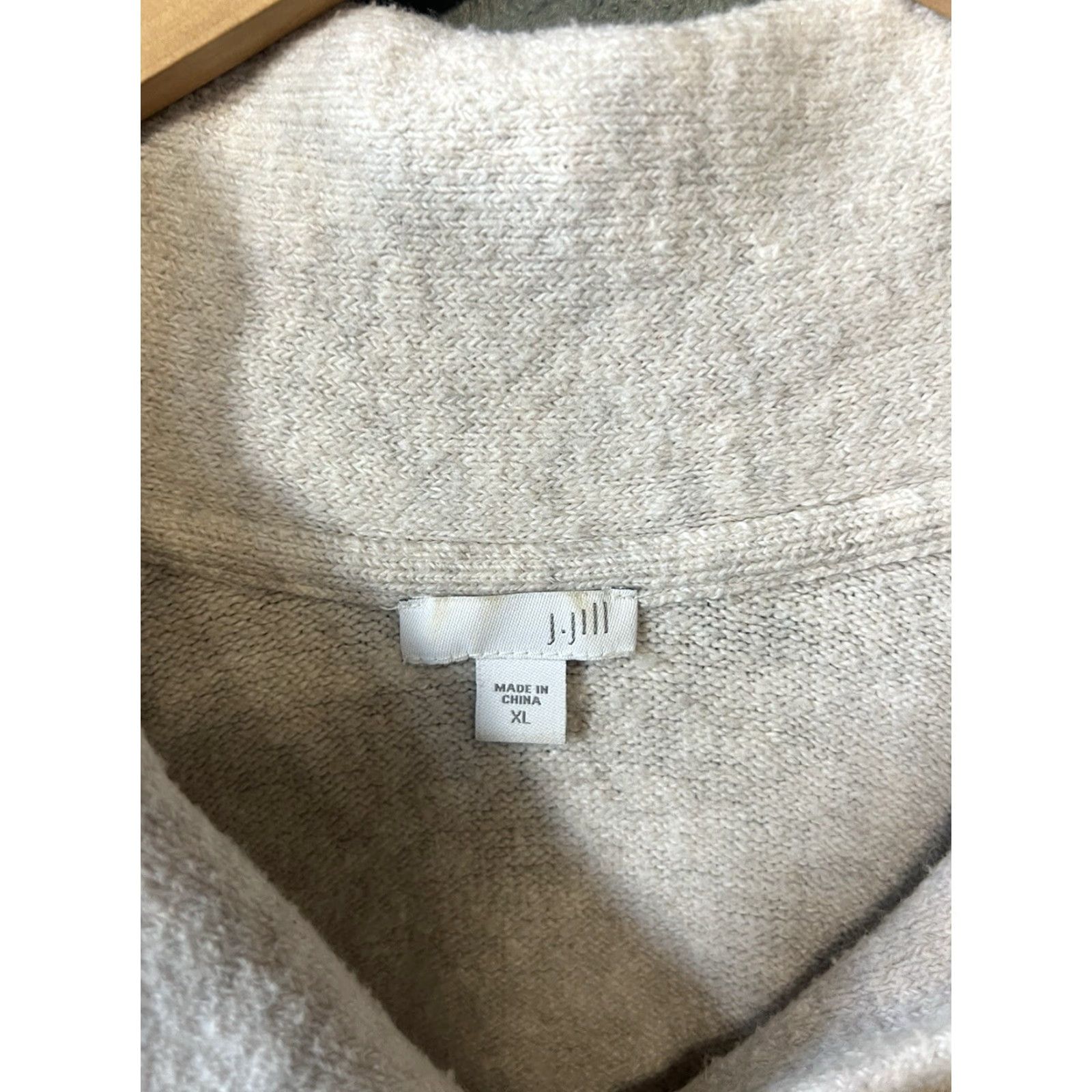 J. Jill J. Jill Womens Ivory Knit Pullover Sweater XL Folded Collar Shirt/ Sweater Size XL / US 12-14 / IT 48-50 - 3 Thumbnail