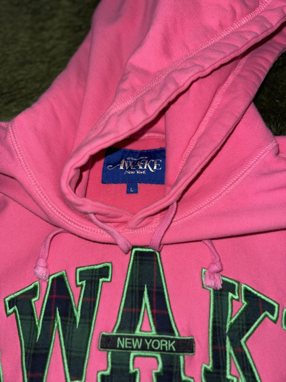 Awake NY [L] Awake NY Appliqué Embroidery Logo Hoodie Pink Size US L / EU 52-54 / 3 - 3 Thumbnail