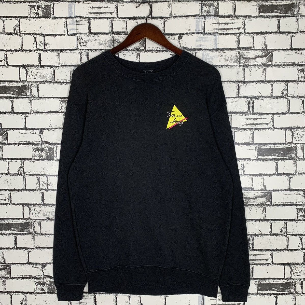 image of Cartoon Network x Vintage Tom And Jerry American Animated Series Comedy Sweatshirt in Black, Women'