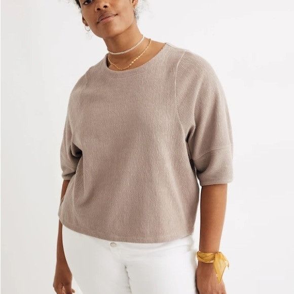Madewell Madewell Ottoman Jacquard Button-Back Top Sz XS Size XS / US 0-2 / IT 36-38 - 1 Thumbnail