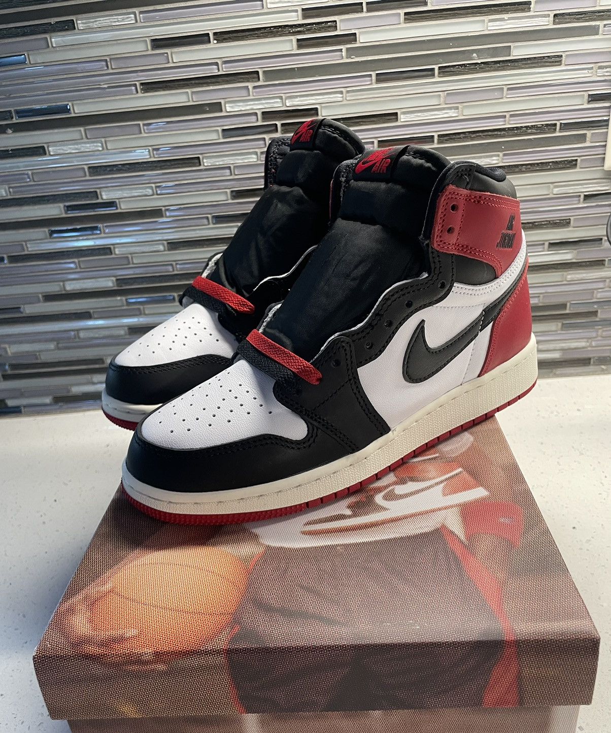 Nike Jordan 1 black toe reimagined Size US 4 / IT 34 - 1 Thumbnail