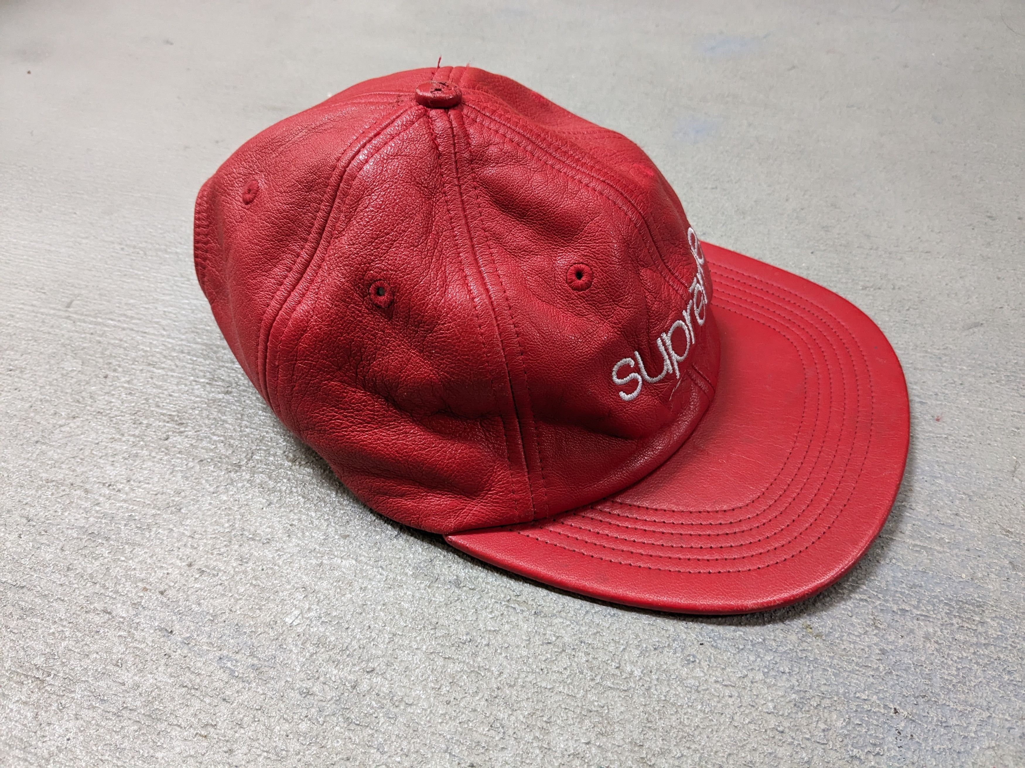 Supreme Supreme Classic 6-Panel Leather Hat Cap Strap Adjustable Size ONE SIZE - 4 Thumbnail