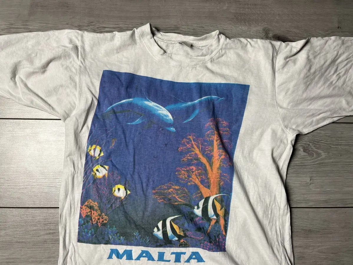 Band Tees Vintage Malta Tshirt Dolphin size Large Size US L / EU 52-54 / 3 - 3 Thumbnail