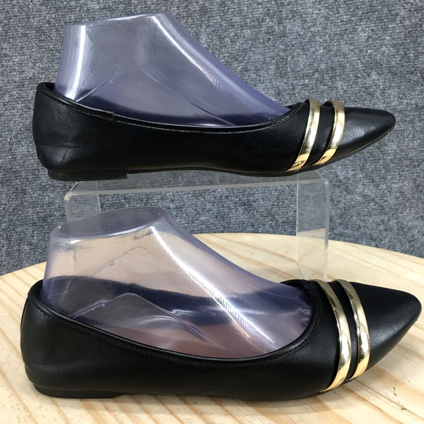 Vintage Arizona Jean Co. Shoes Womens 8.5 M Ballet Flats Black Pointed Toe Flat Casual Shoes Size 28" / US 6 / IT 42 - 2 Thumbnail