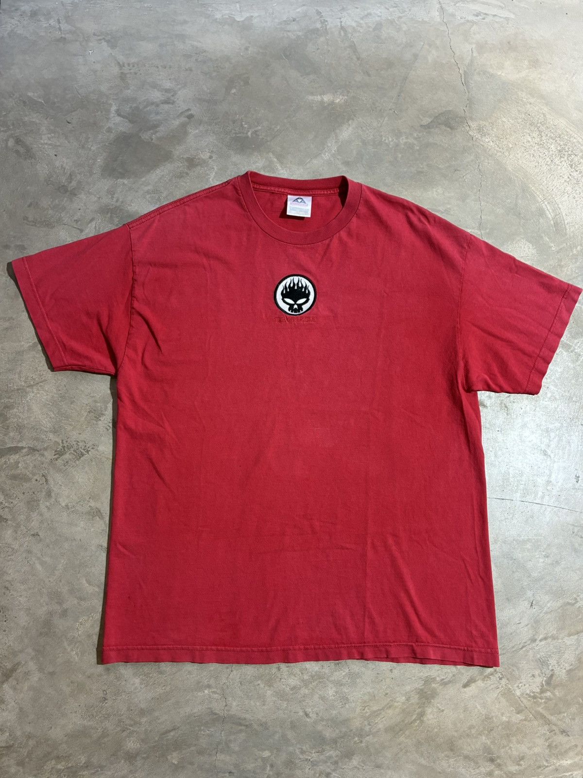 Alstyle The Offspring Flaming Skull Embroidered T Shirt Red XL Size US XL / EU 56 / 4 - 1 Thumbnail