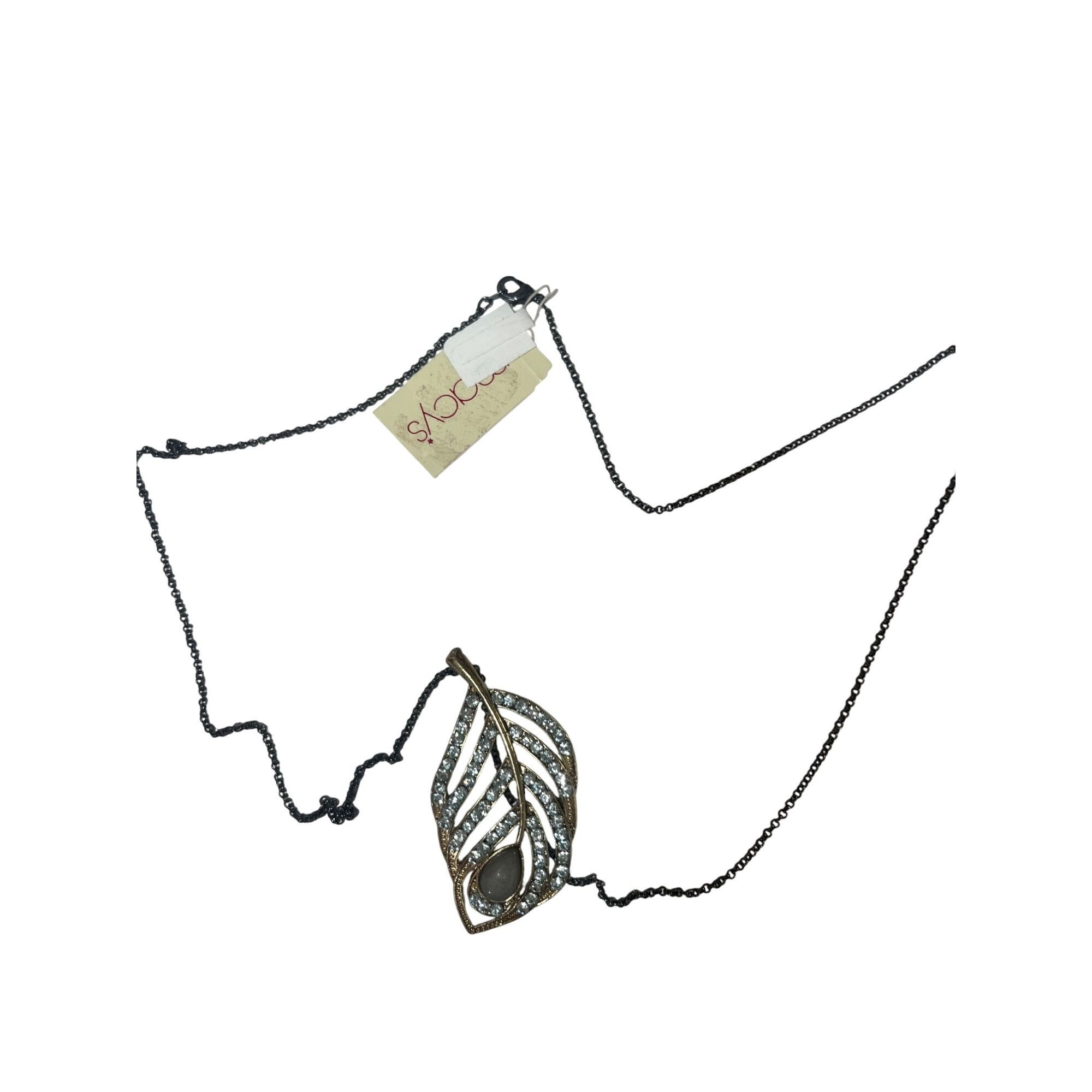 Other Crystal Leaf Gold-tone Pendant Necklace, 14" drop Size ONE SIZE - 10 Thumbnail
