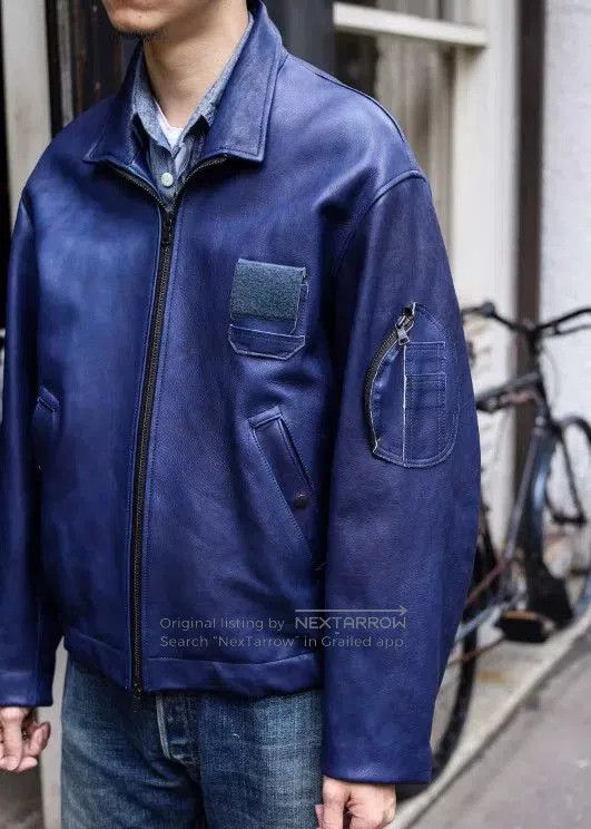 EXEMPLAIRE OUTIL VESTE GOUDON Indigo Leather Jacket. Size US L / EU 52-54 / 3 - 9 Thumbnail