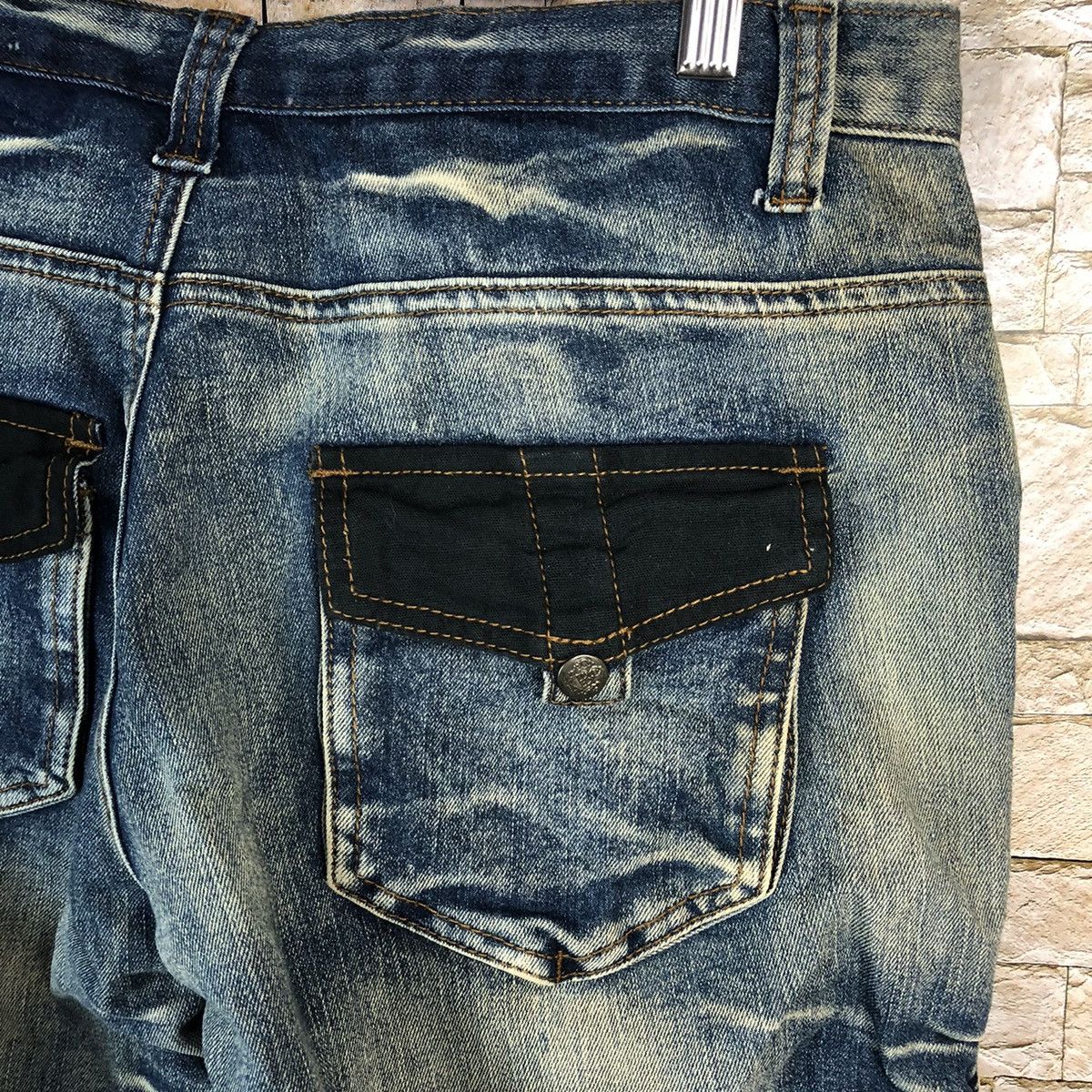 Japanese Brand Elme Design faded Blue Cropped spring Denim Pants #A347 Size US 31 - 20 Thumbnail