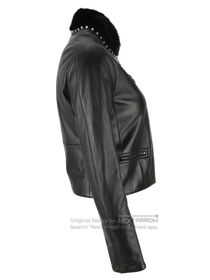 Fendi Fendi Karl Lagerfeld Fox Fur Collar Lamb Leather Jacket Size XS / US 0-2 / IT 36-38 - 4 Thumbnail