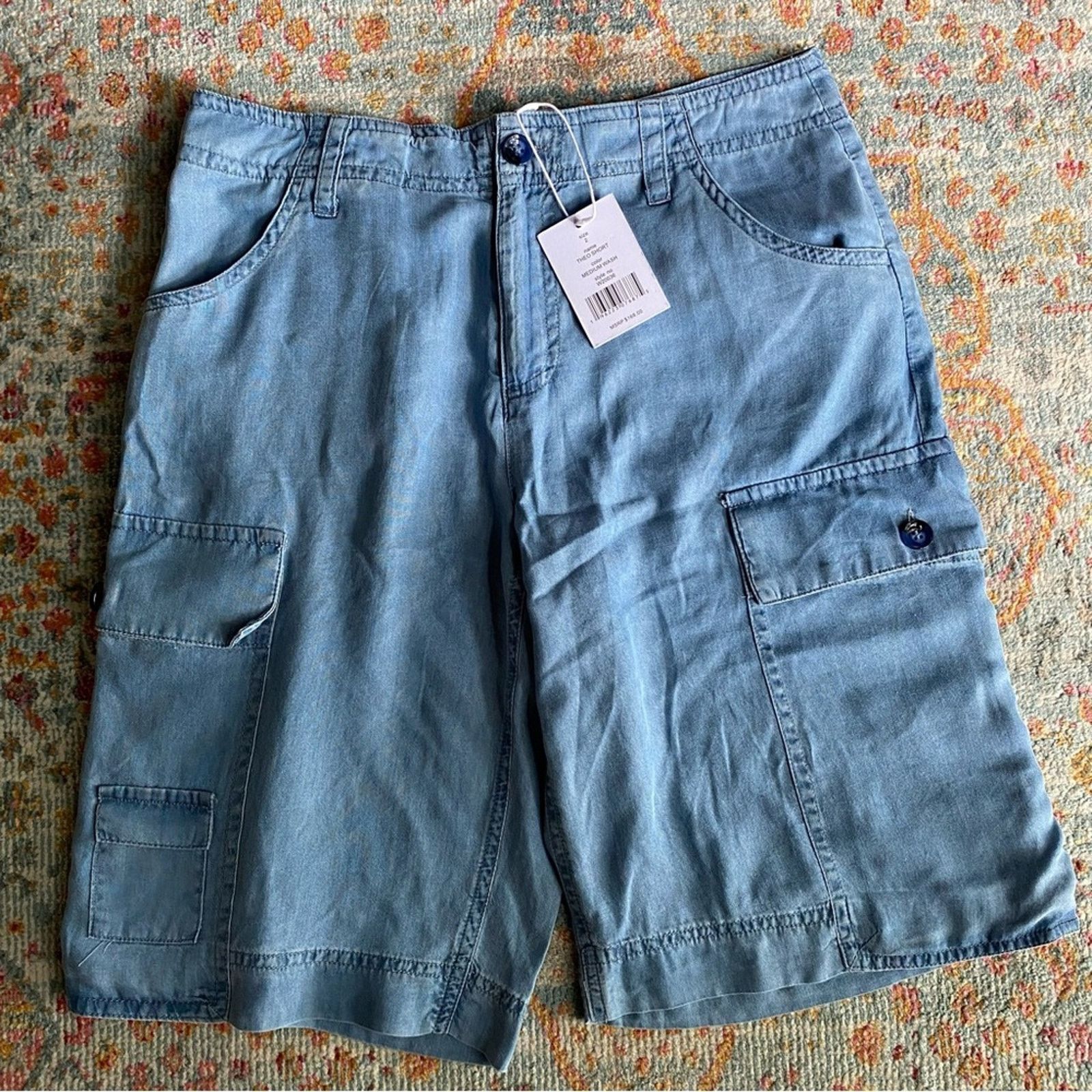 Barker NEW WALTER BAKER $168 Theo Womens Cargo Shorts Chambray 2 Size 26" / US 2 / IT 38 - 2 Thumbnail