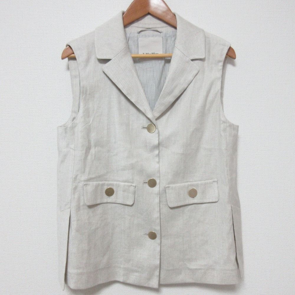 Max Mara MaxMara S Max Mara Caroline Linen Vest Plant-based Tops DUTY FREE for USA Size ONE SIZE - 1 Thumbnail