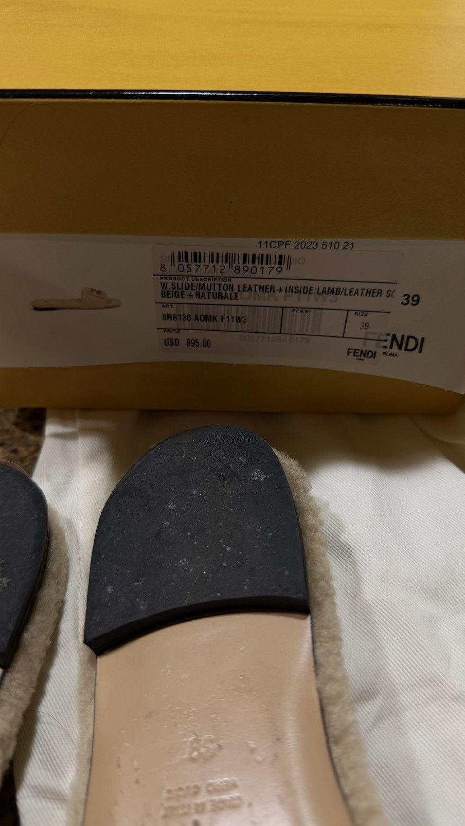 Fendi Fendi FF baguette shearling sandals size 39/9 Size US 9 / IT 39 - 3 Thumbnail