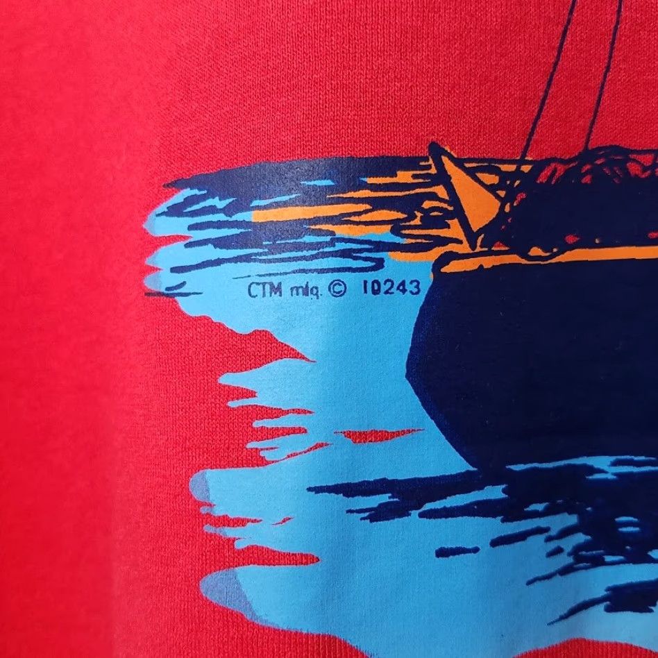 Hanes VINTAGE Florida Sailing T Shirt Mens 2XL Red Sailboat Sunset Hanes USA Size US XXL / EU 58 / 5 - 5 Thumbnail