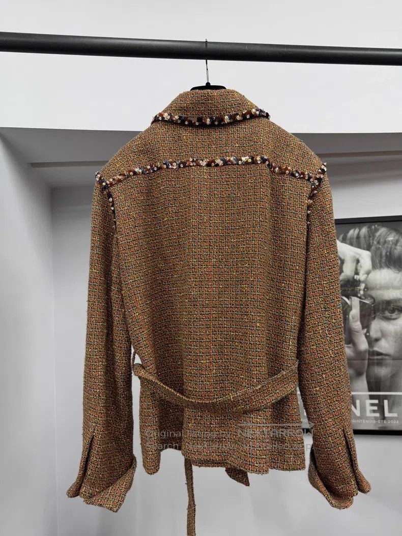 Chanel Chanel 25A high-end handicraft workshop coffee brown twill Size XS / US 0-2 / IT 36-38 - 3 Thumbnail