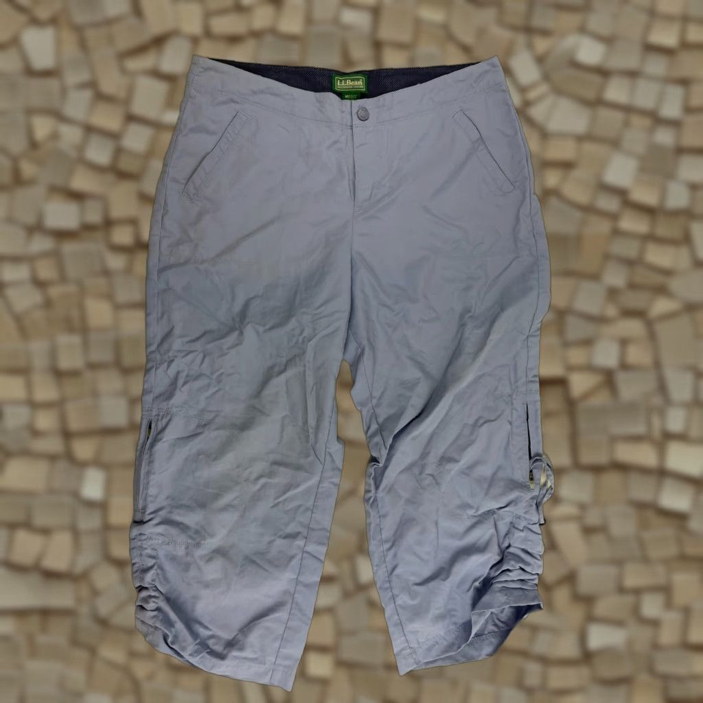 Vintage L.L. Bean Pants Women's 12 Purple Capris Hiking Ruched Side Nylon Flat Front Regular Style Capri Womens Size 34" / US 12 / IT 48 - 1 Thumbnail