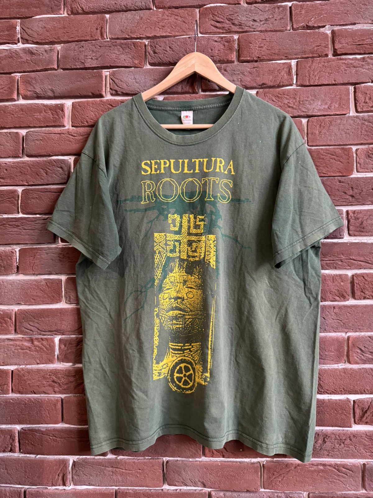 Band Tees Rare Sepultura Roots 30 years Metal Band Tee Grail XL green Size US XL / EU 56 / 4 - 1 Thumbnail