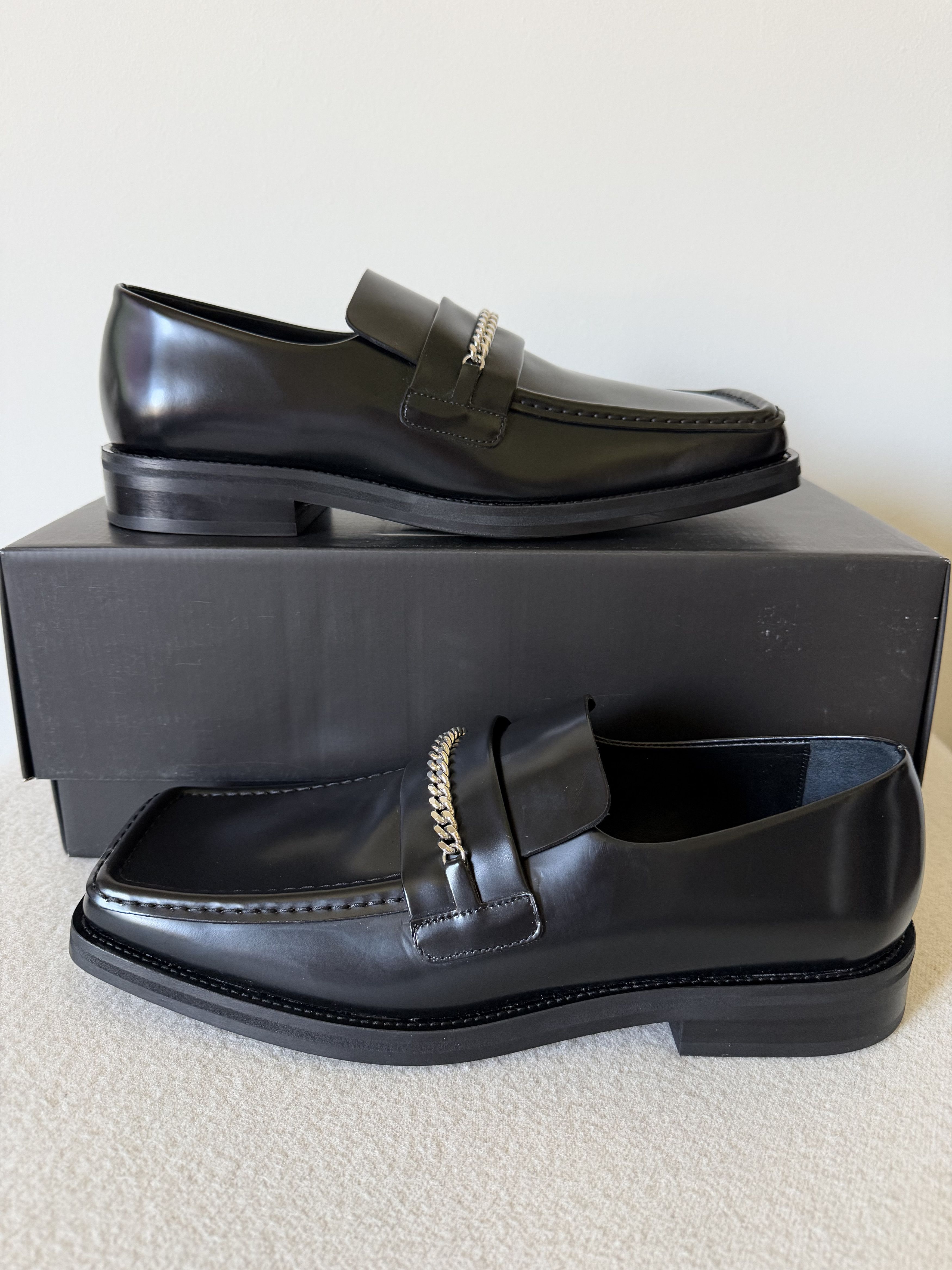 Martine Rose Martine Rose Square Toe Loafers in Black Leather Size US 8 / EU 41 - 2 Thumbnail