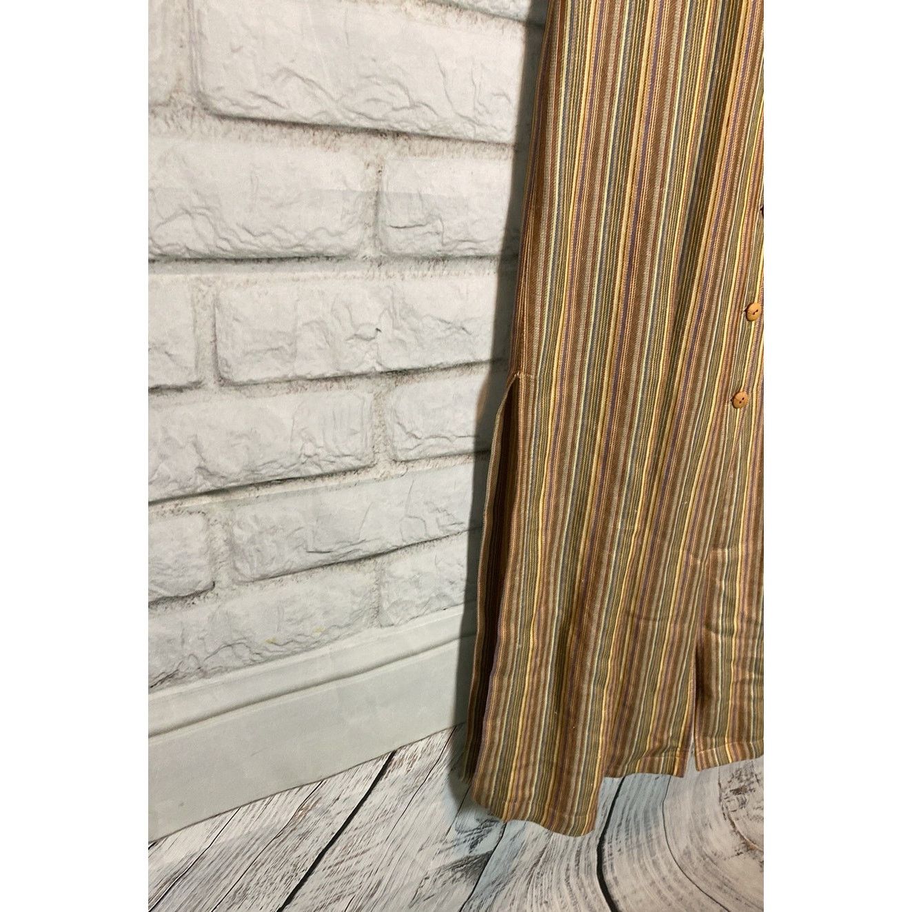 Vintage Vntg Tristan & Iseut Linen Boho Long button Dress 9(S) Size S / US 4 / IT 40 - 6 Thumbnail
