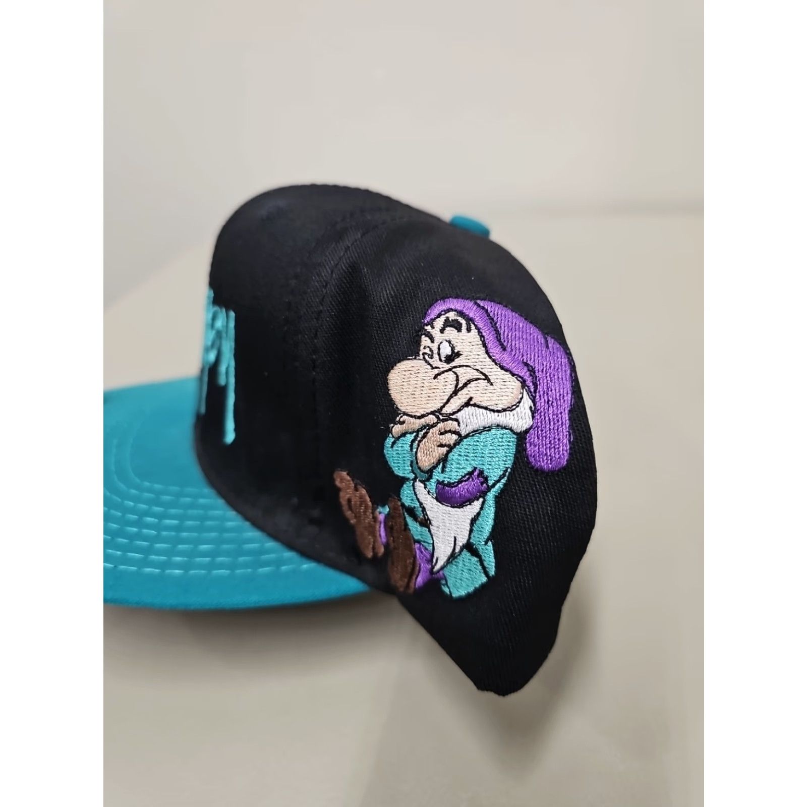 Disney VINTAGE Disney Snow White Seven Dwarfs Grumpy Cap Hat Snapback Cap Black Men's One Size Cap Snapback Hat Cap Size ONE SIZE - 5 Thumbnail