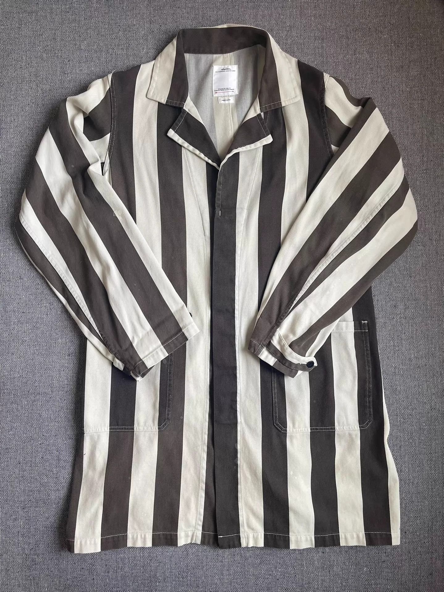 Visvim VISVIM19ssCecileServiceCoatBlackw/BrownStripe3 Size US L / EU 52-54 / 3 - 1 Thumbnail