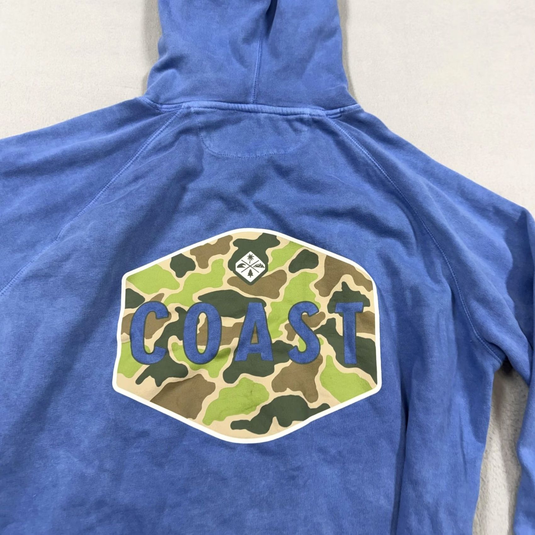 Vintage Coast Hoodie Mens XL Blue Graphic Print Kangaroo Pullover Crew Neck Sweatshirt Size US XL / EU 56 / 4 - 5 Thumbnail