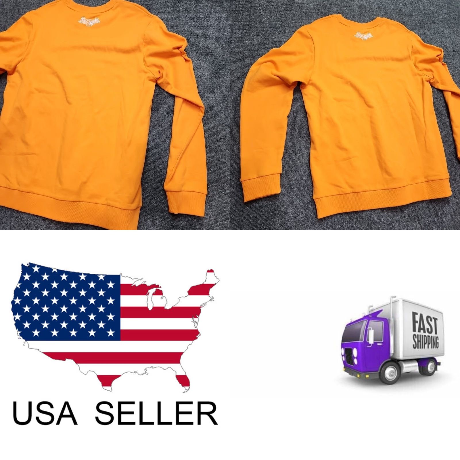 Von Dutch Von Dutch Shirt Men XL Orange Front & Back Print Crew Neck Long Sleeve T-Shirt Size US XL / EU 56 / 4 - 11 Thumbnail