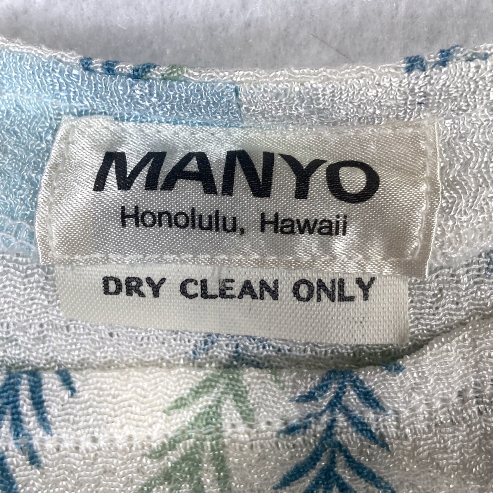 Vintage VINTAGE Manyo Hawaii Shirt Womens Large L Blue Green Palm Beach Size L / US 10 / IT 46 - 4 Thumbnail