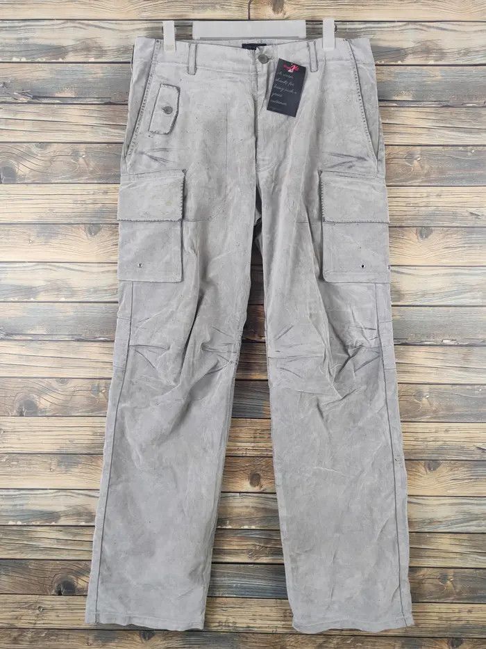 Tete Homme DL Tete Homme Gray Multipocket Cargo Pants #46-080 Size US 34 / EU 50 - 1 Thumbnail