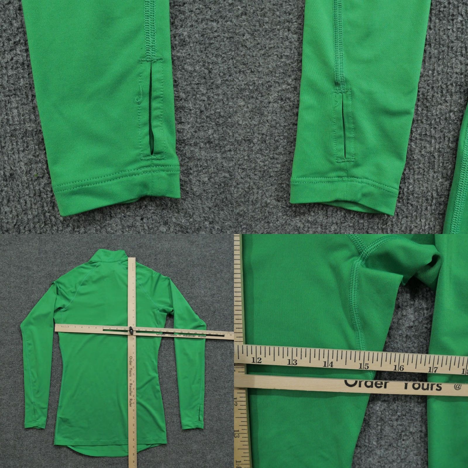 Nike Nike Shirt Womens XL Green Dri-FIT Pro Long Sleeve Mock Neck Zip Thumb Holes Casual Pullover Size XL / US 12-14 / IT 48-50 - 8 Thumbnail