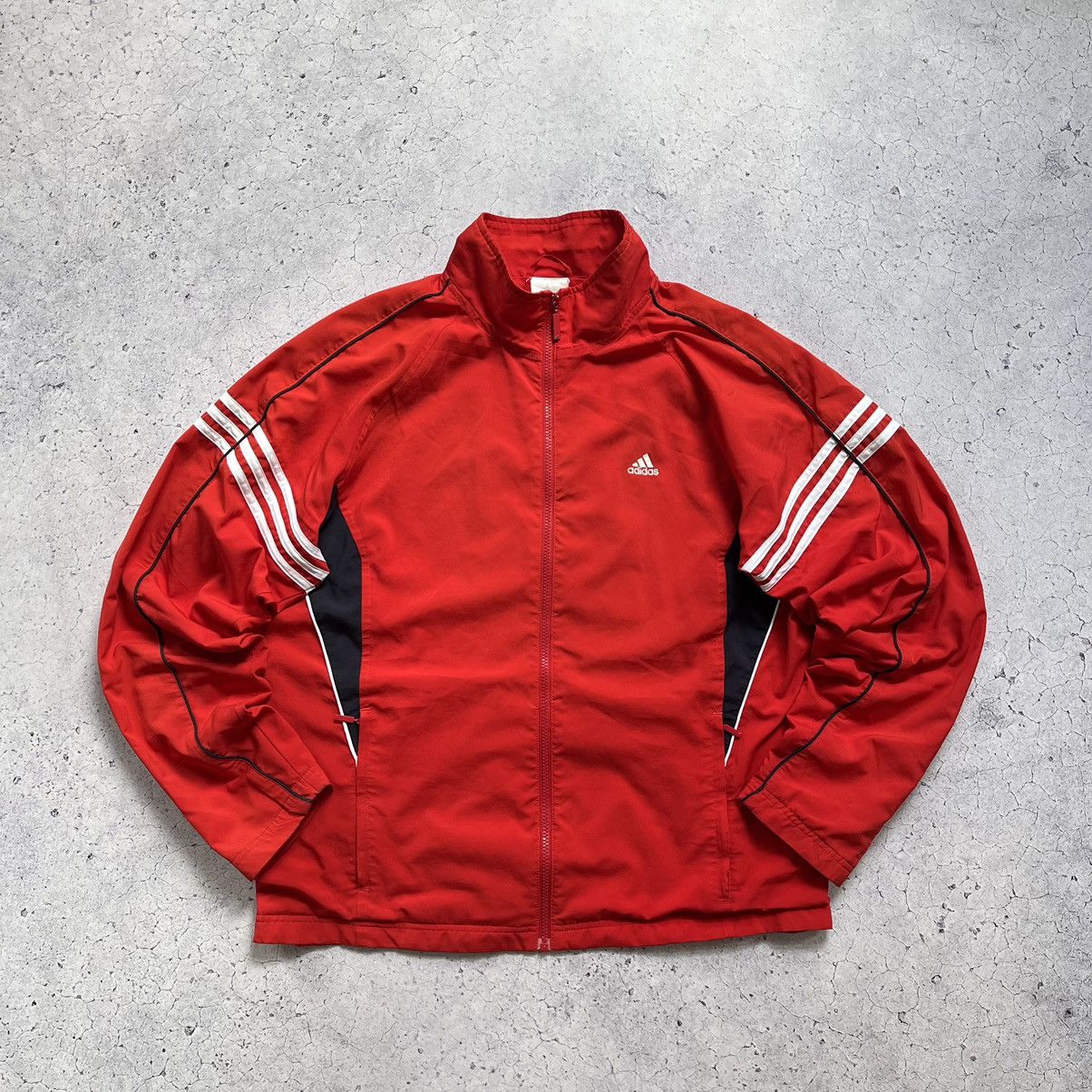 Adidas vintage windbreaker jacket red online