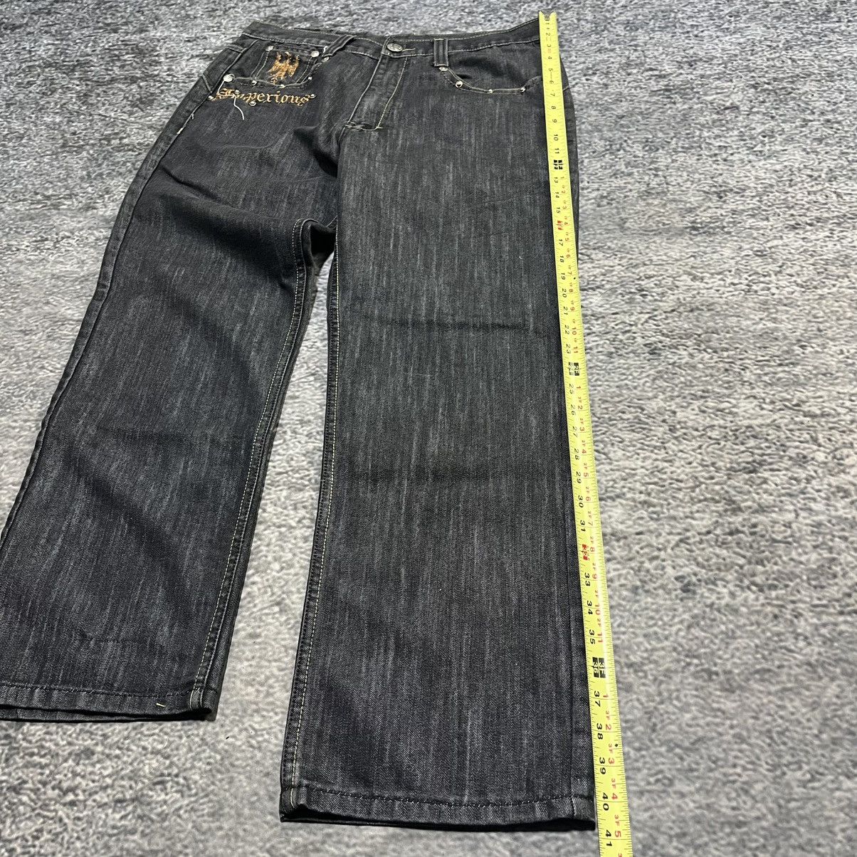 Imperious VINTAGE Y2K IMPEROUS EMBROIDERED CROSS GRUNGE BAGGY JEANS Size US 34 / EU 50 - 12 Thumbnail