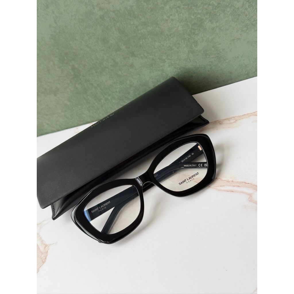 Saint Laurent Paris NEW Saint Laurent SL68 OPT Black Thick Rim Eyeglasses Frames Size ONE SIZE - 2 Thumbnail