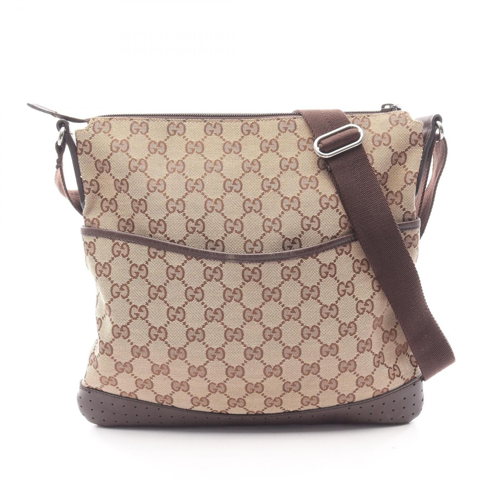 Gucci Gucci Gucci GG Canvas Leather Shoulder Bag Textile Shoulder Bag 145857 DUTY FREE for USA Size ONE SIZE - 1 Thumbnail