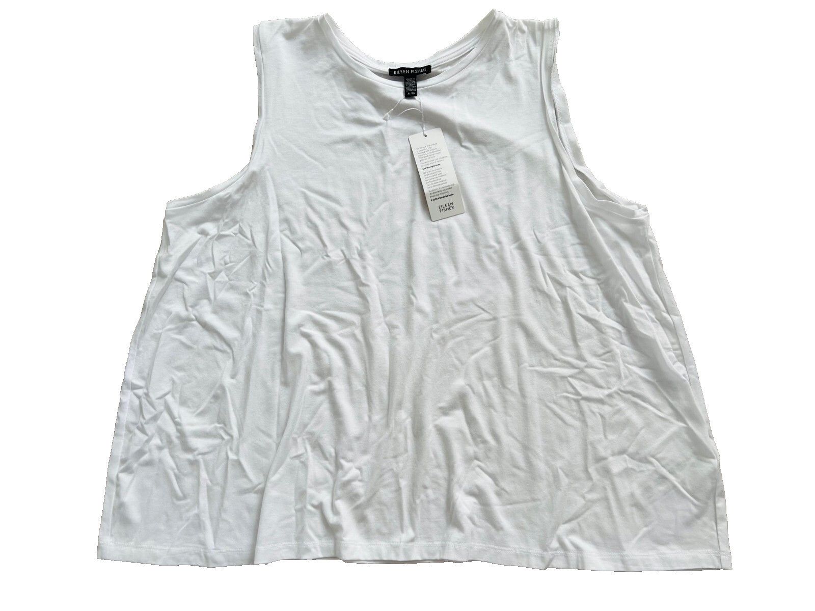 Eileen Fisher Eileen Fisher Fine Jersey Tank White ( XL ) Size XL / US 12-14 / IT 48-50 - 1 Thumbnail
