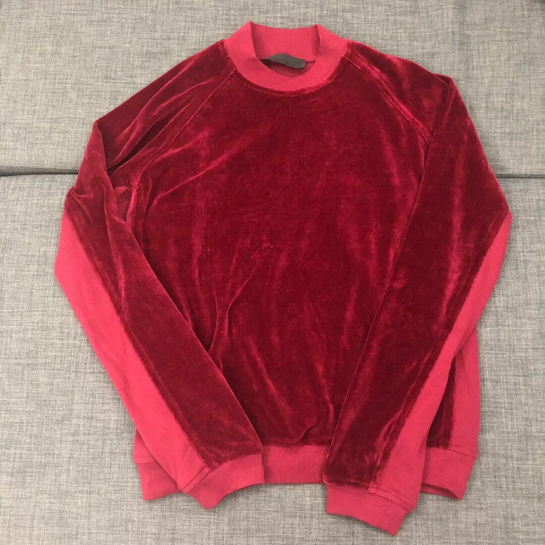Haider Ackermann Haider Ackermann Red Velvet Sweatshirt Size US XL / EU 56 / 4 - 1 Preview